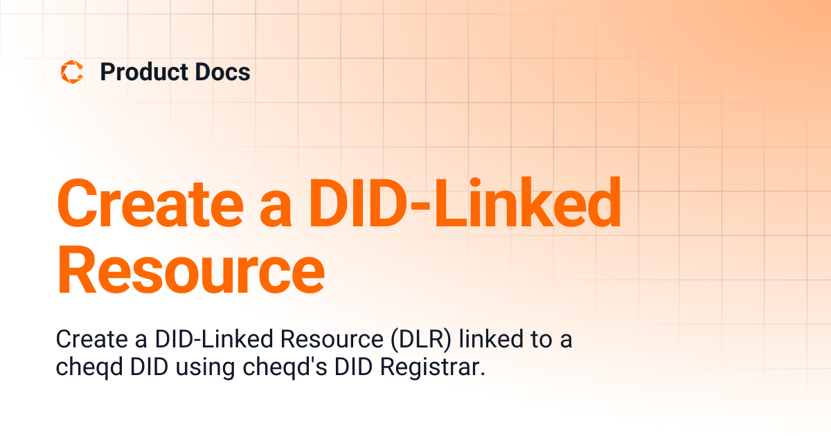 Create a DID-Linked Resource | Product Docs