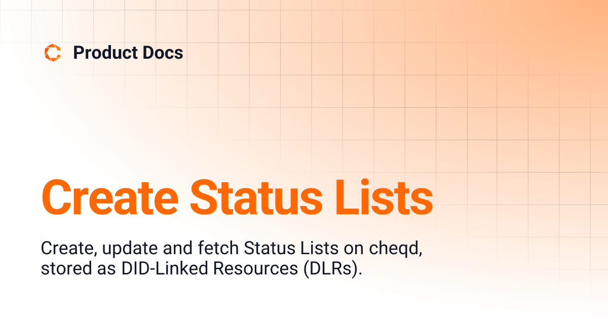 Create Status Lists | Product Docs