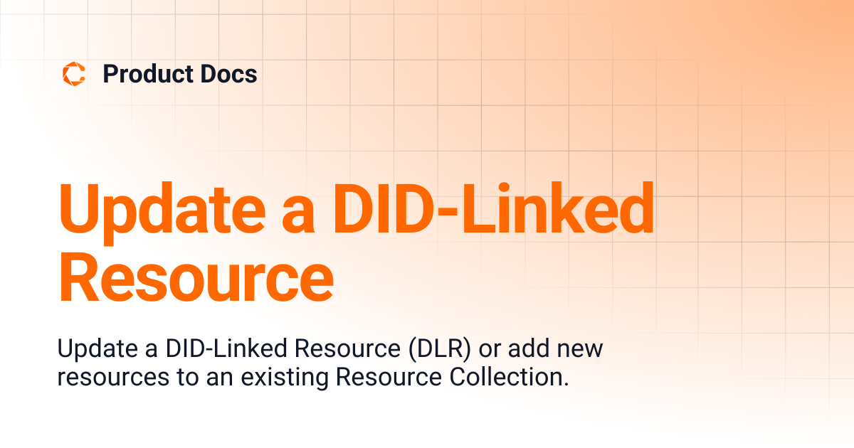 Update a DID-Linked Resource | Product Docs