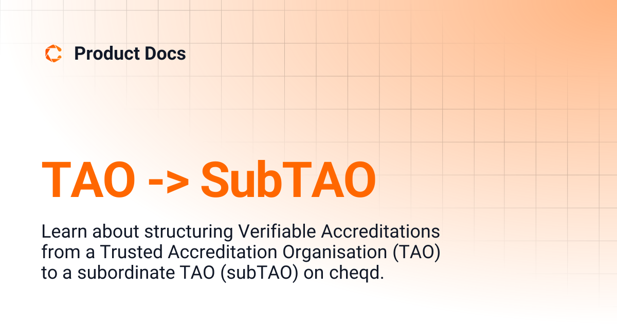 TAO -> SubTAO | Product Docs