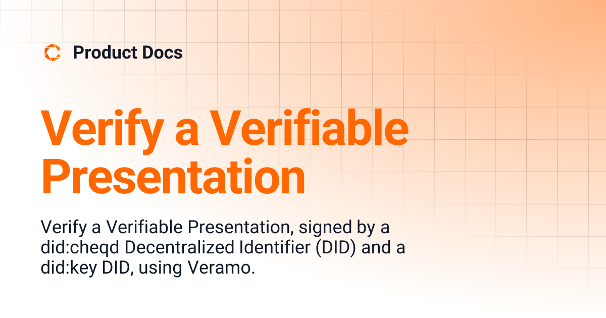 Verify a Verifiable Presentation | Product Docs
