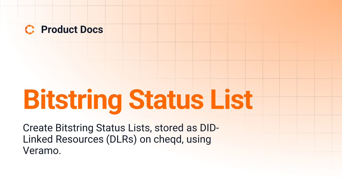 Bitstring Status List | Product Docs